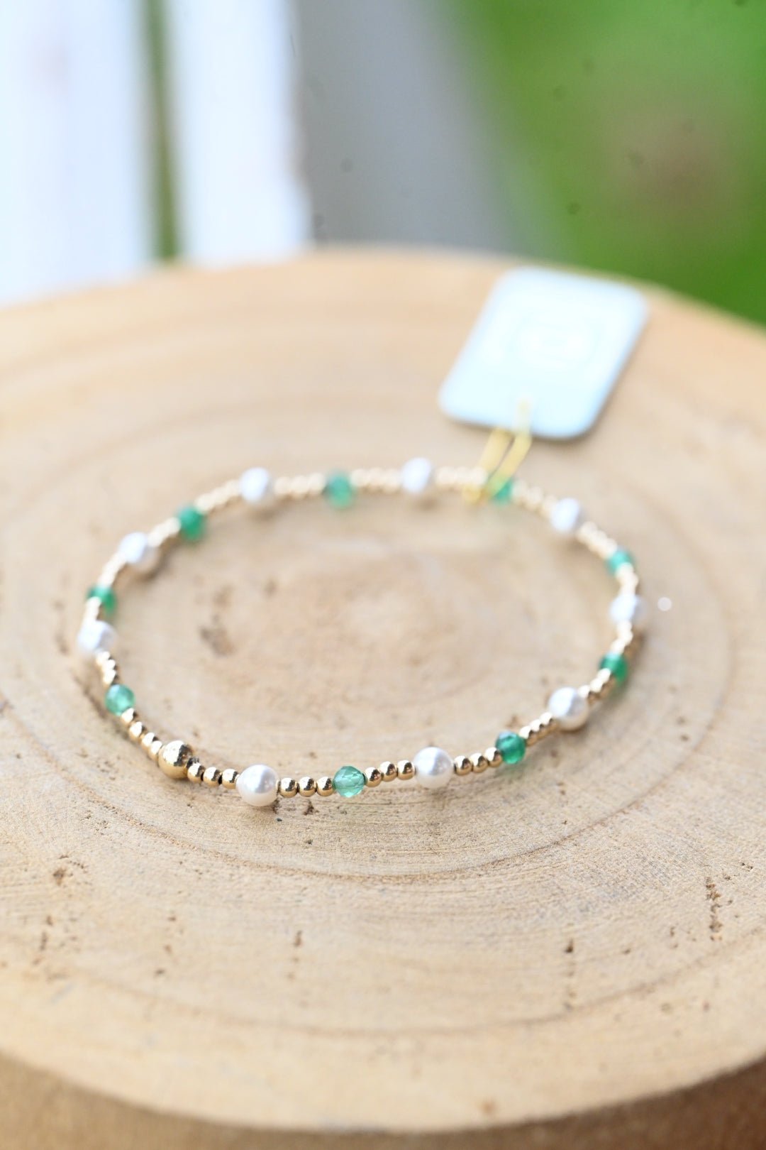 Pearl Sincerity Pattern 4mm Bead Bracelet - Green - She Chester