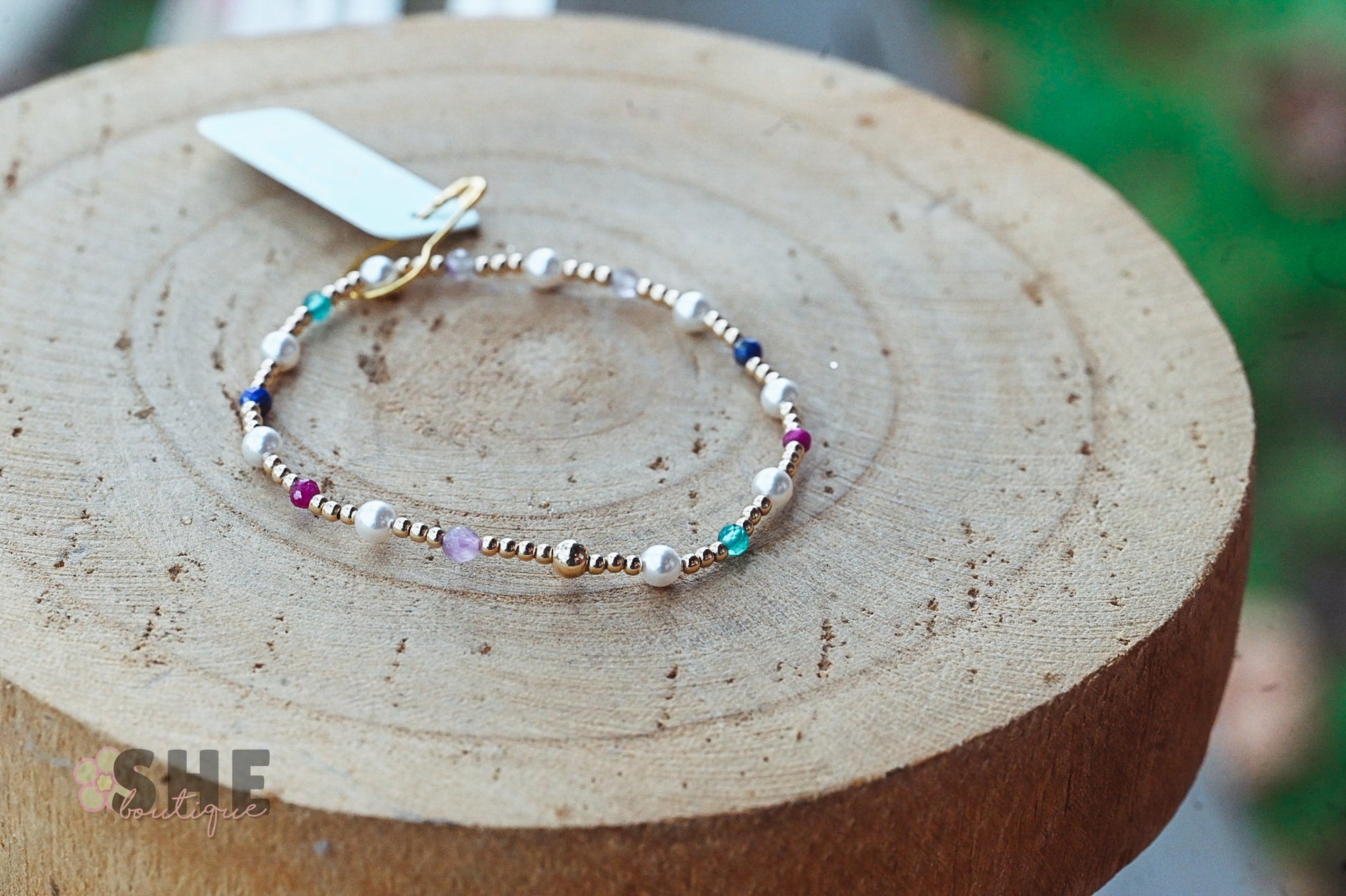 Pearl Sincerity Pattern 4mm Bead Bracelet - Hot Mess - She Chester