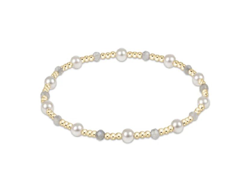 PEARL SINCERITY PATTERN 4MM BEAD BRACELET - LABRADORITE - She Chester