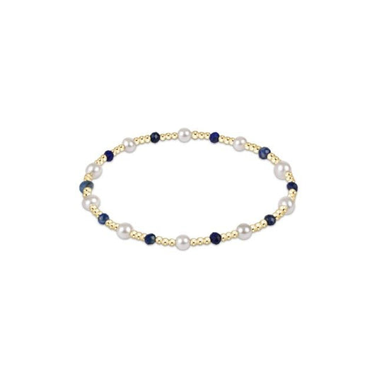 Pearl Sincerity Pattern 4mm Bead Bracelet - Lapis - She Chester