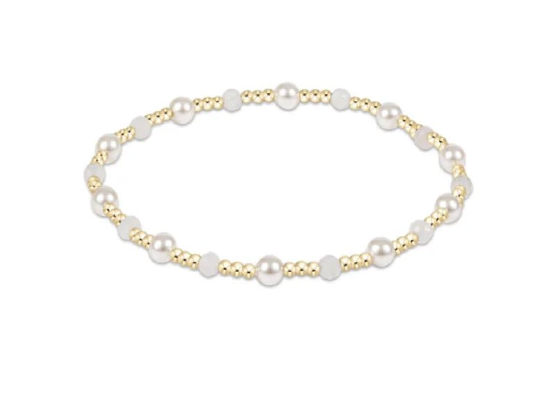 PEARL SINCERITY PATTERN 4MM BEAD BRACELET - MOONSTONE - She Chester