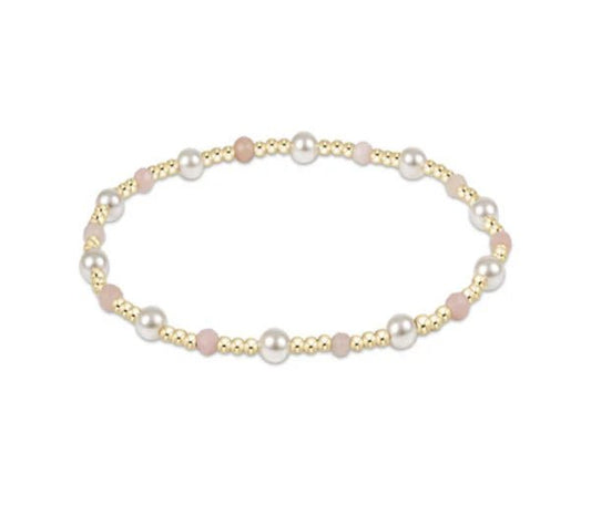 PEARL SINCERITY PATTERN 4MM BEAD BRACELET - PINK OPAL - She Chester