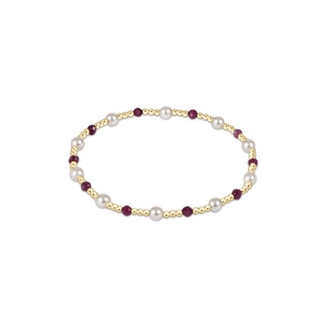 Pearl Sincerity Pattern 4mm Bead Bracelet - Ruby - She Chester