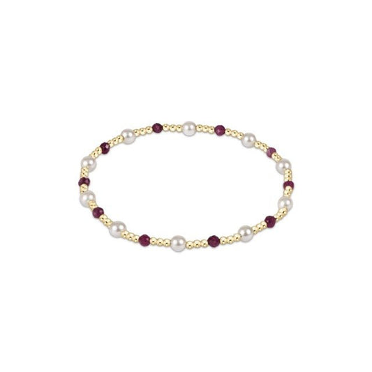 Pearl Sincerity Pattern 4mm Bead Bracelet - Ruby - She Chester