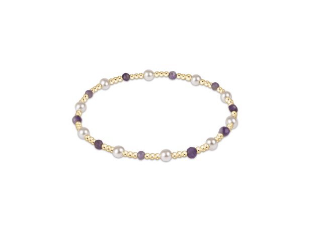 Pearl Sincerity Pattern 4mmBead Bracelet - Amethyest - She Chester