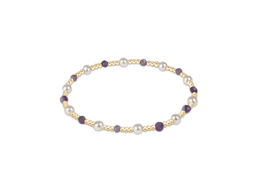 Pearl Sincerity Pattern 4mmBead Bracelet - Amethyest - She Chester