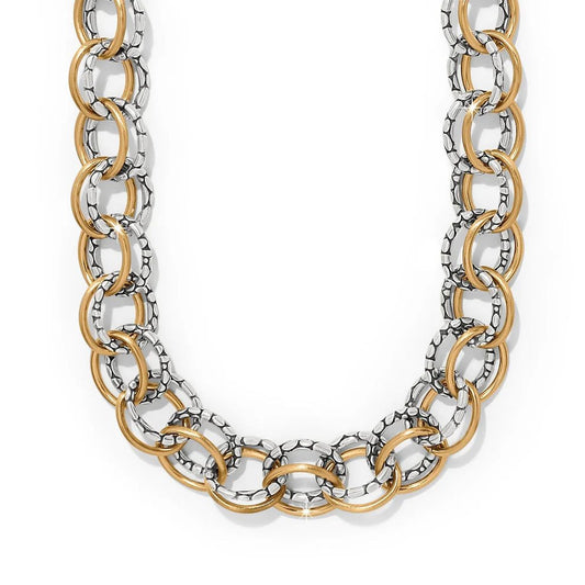 Pebble Link Two Tone Necklace JM0082 - She Chester