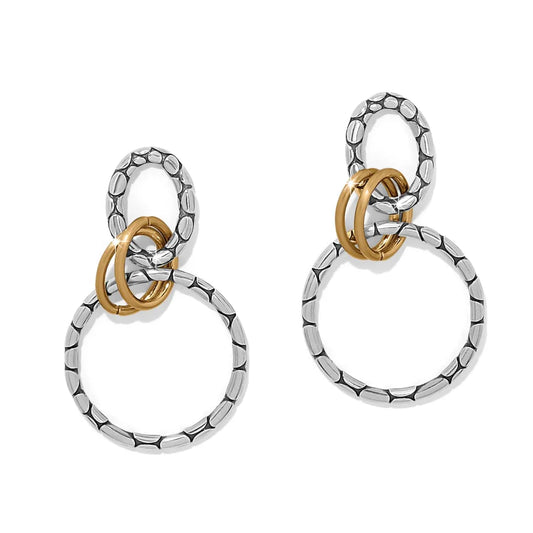 Pebble Link Two Tone Drop Earrings JA0218
