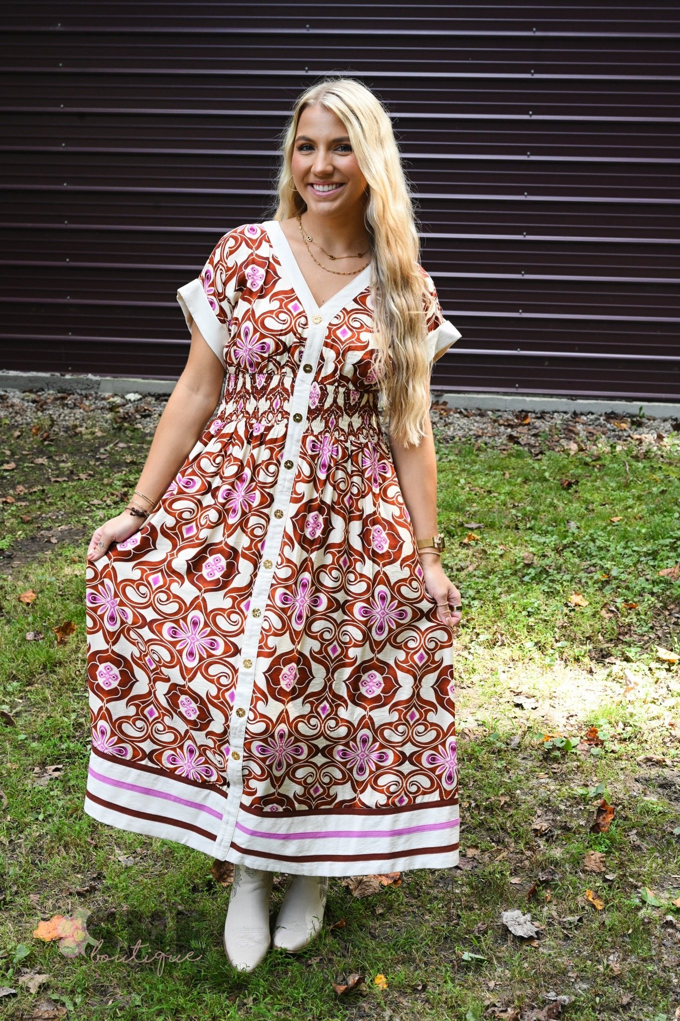 Petey Printed Maxi Dress - She Chester