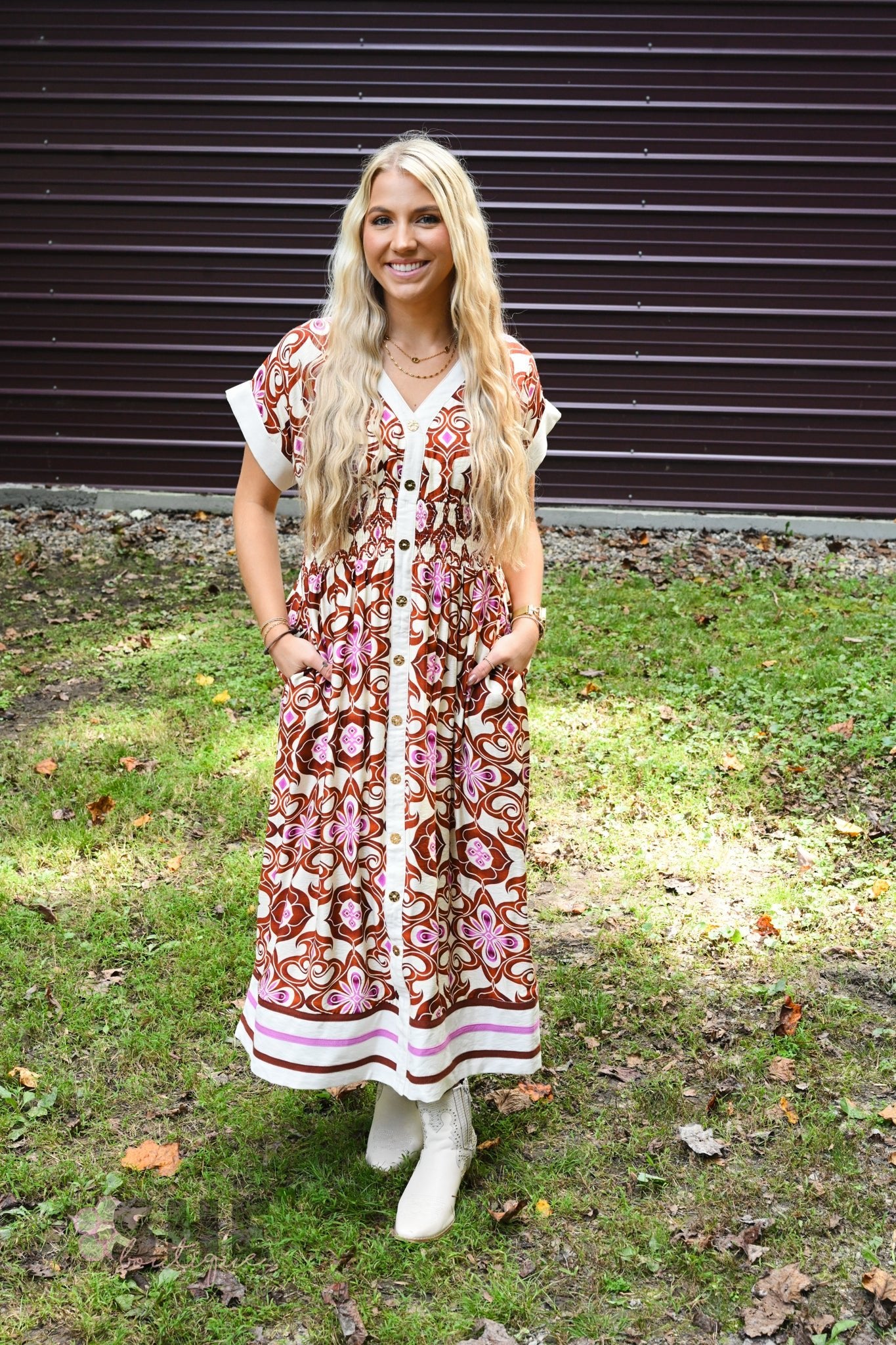 Petey Printed Maxi Dress - She Chester