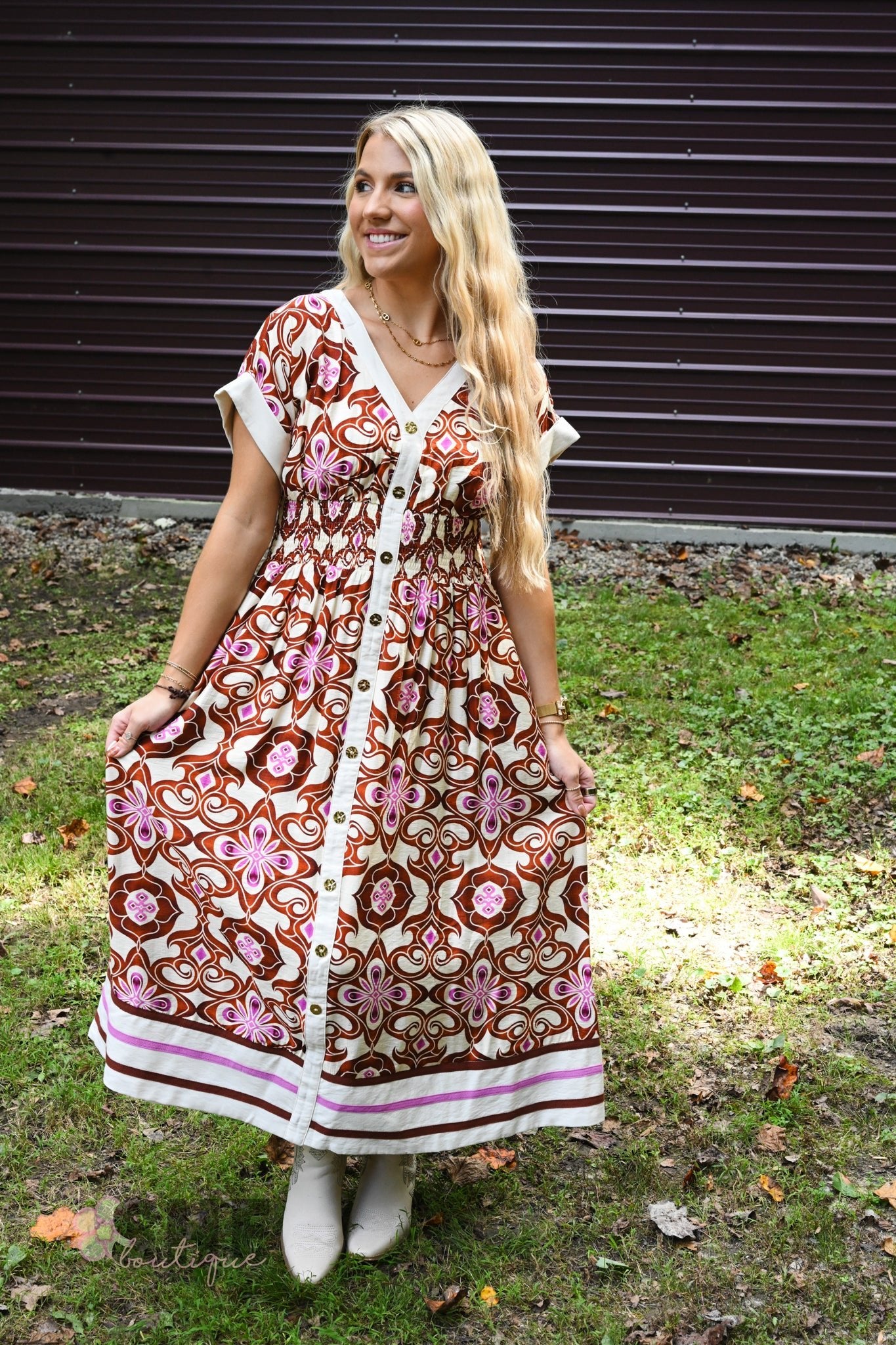 Petey Printed Maxi Dress - She Chester
