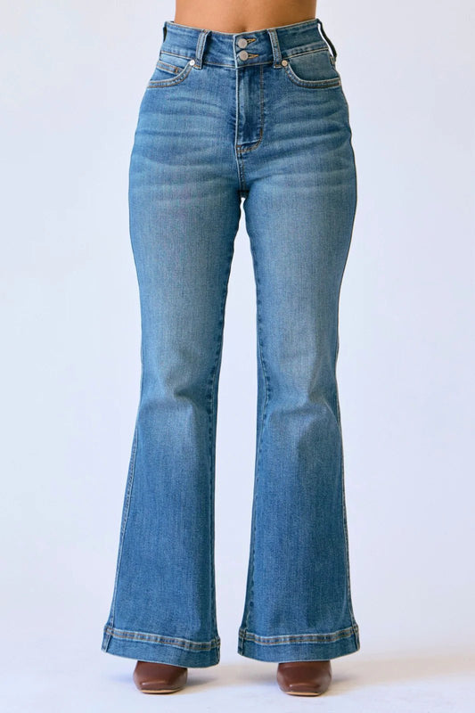 PETITE High Waist Flare Jeans Style 881018 - She Chester