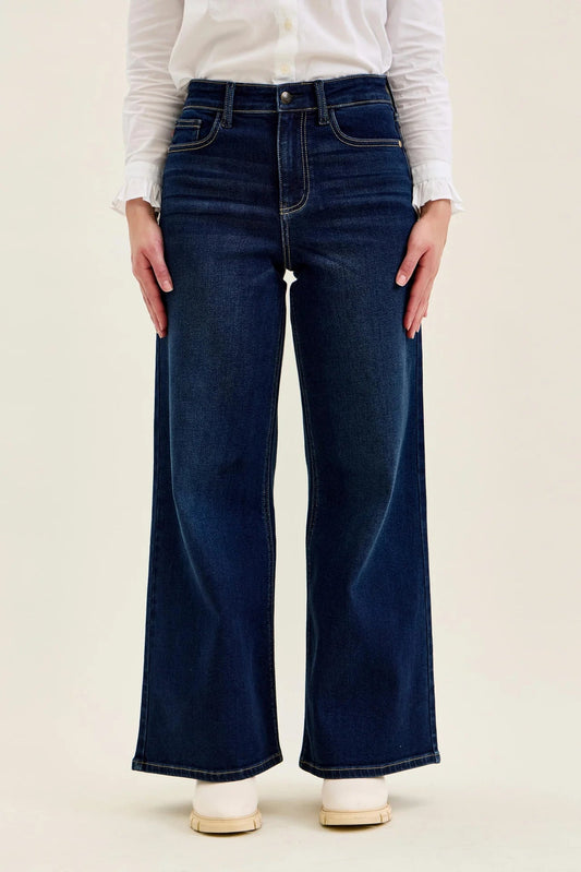 Petite High Waist Lux Retro Wide Jeans PT82748 - She Chester