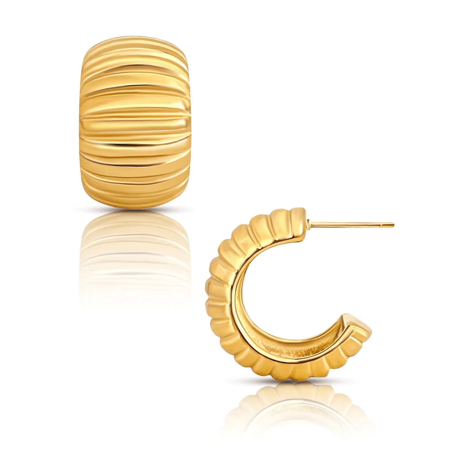 Peyton Chunky Hoop Earring - Gold 266 - She Chester
