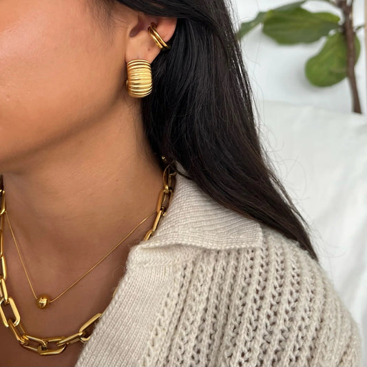 Peyton Chunky Hoop Earring - Gold 266 - She Chester