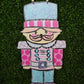 Pink and Teal Nutcracker Door Sign - She Chester
