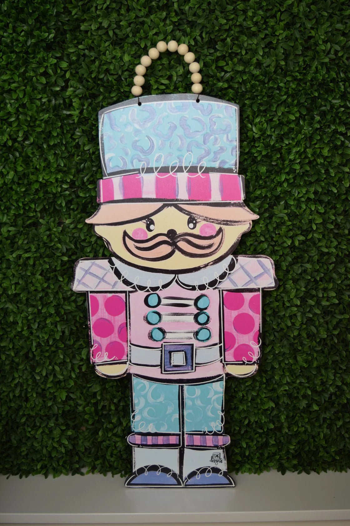 Pink and Teal Nutcracker Door Sign - She Chester
