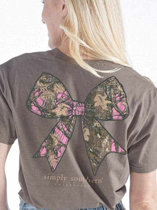 Pink Camo Bow Short Sleeve - She Chester