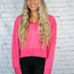 Pink Cropped Quarter Zip Pullover - She Chester