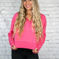 Pink Cropped Quarter Zip Pullover - She Chester