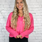Pink Cropped Quarter Zip Pullover - She Chester
