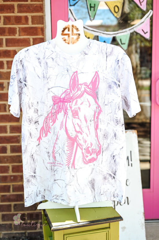 Pink Horse Camo Tee - She Chester