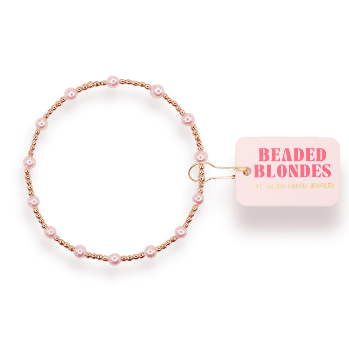 Pink June Bracelet in Gold: Standard 6.75 inch - She Chester