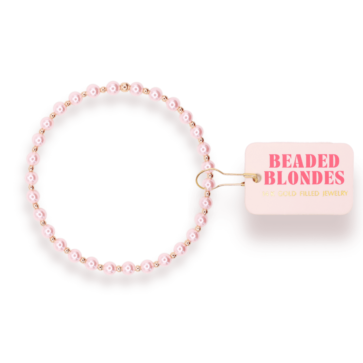 Pink Mini Luci Bracelet in Gold: Standard 6.75 inch - She Chester