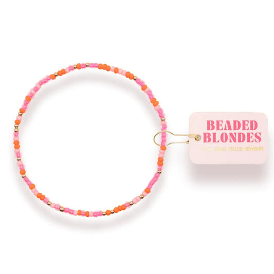 Pink & Orange Sprinkle BB Standard Bracelet - She Chester