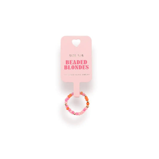 Pink & Orange Sprinkle Ring Size 7/8 - She Chester