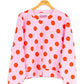 Pink & Red Polka Dot Crew - She Chester