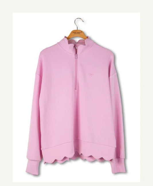 Pink Scallop SS Pullover - She Chester