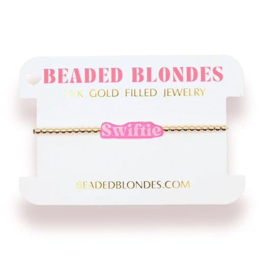 Pink Swiftie BB Bead Bracelet Standard Size - She Chester