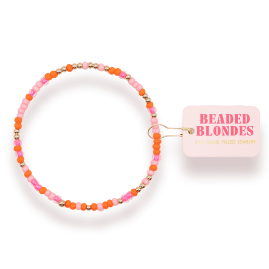 Pinks and Orange Sprinkle Anklet: Petite 8.5 inch - She Chester