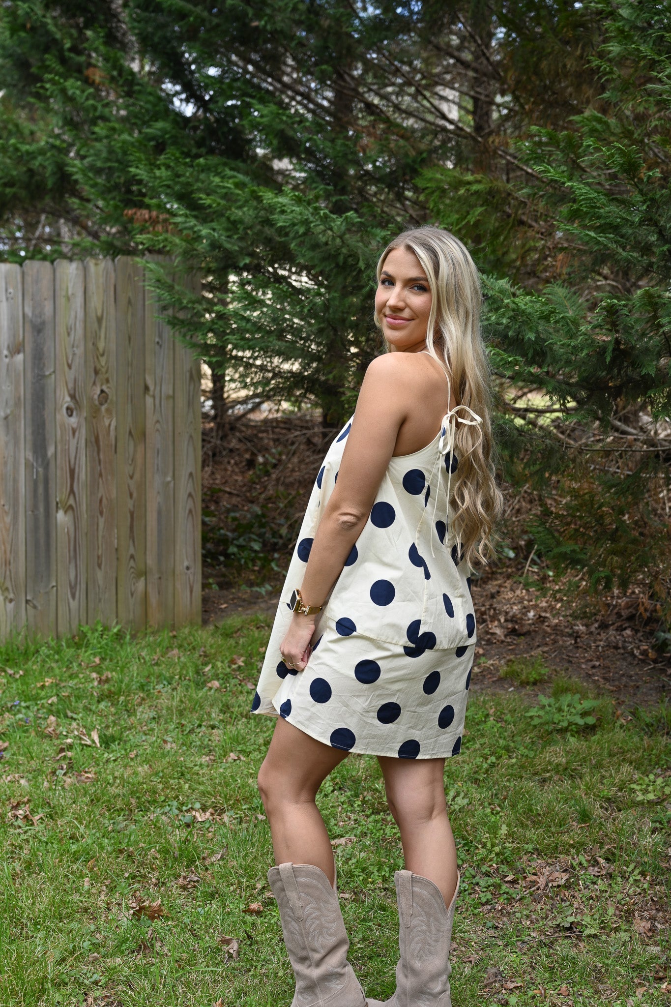 Polka Dot Barrel Mini Dress - She Chester