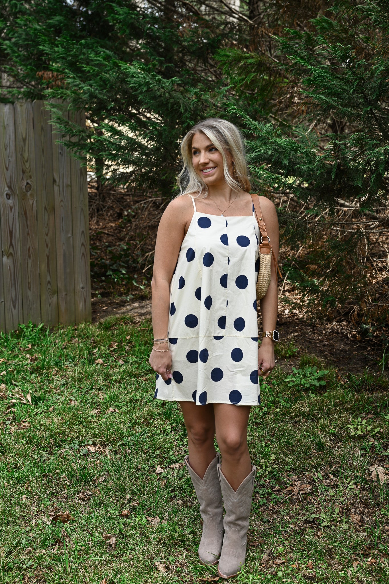 Polka Dot Barrel Mini Dress - She Chester