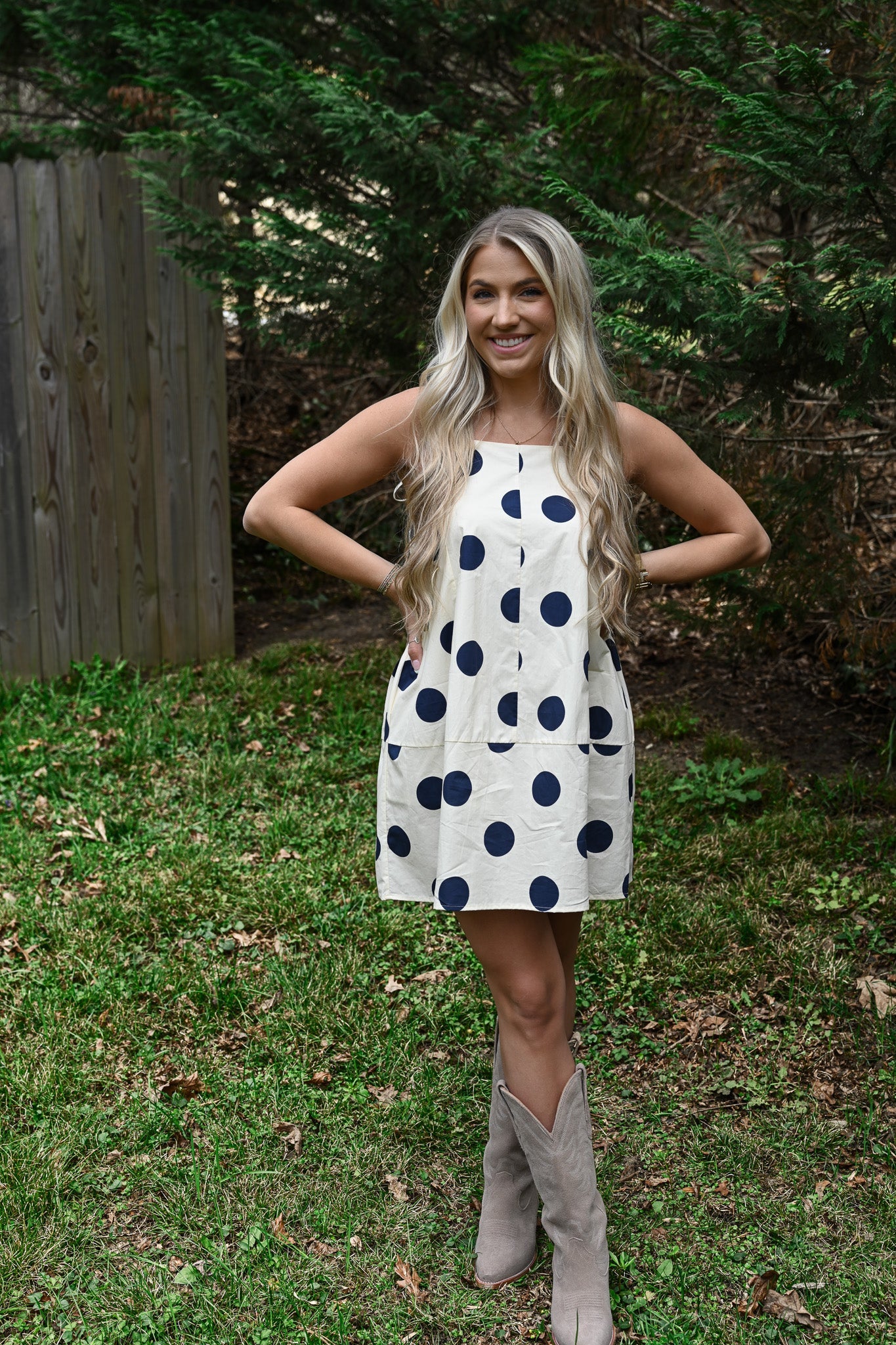 Polka Dot Barrel Mini Dress - She Chester
