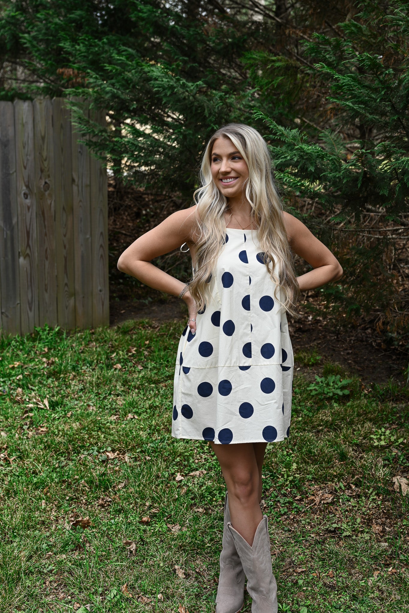 Polka Dot Barrel Mini Dress - She Chester