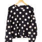 Polka Dot Crew Pullover Black - She Chester