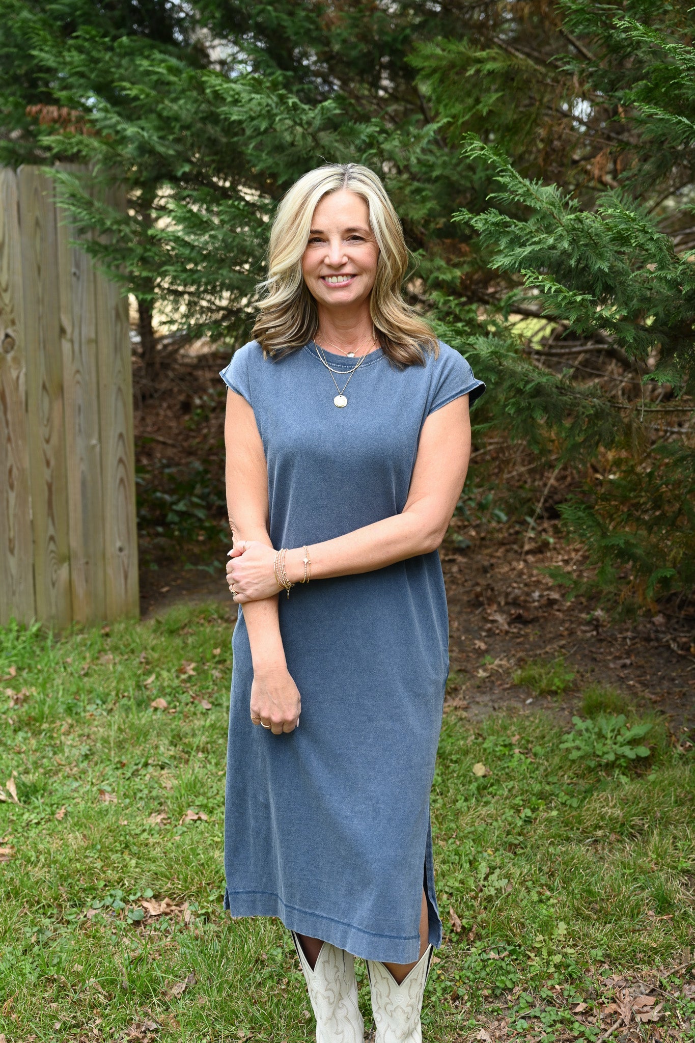 Polly Mineral Wash Midi Dress - She Chester