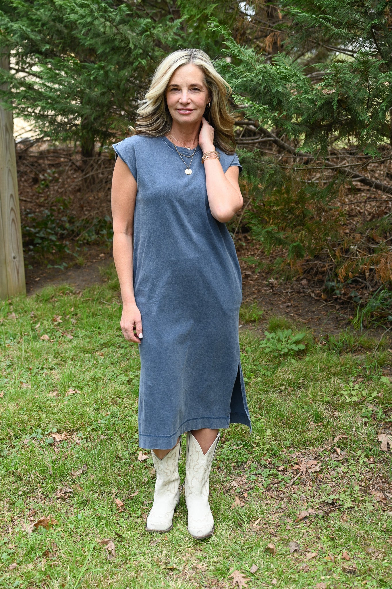 Polly Mineral Wash Midi Dress - She Chester