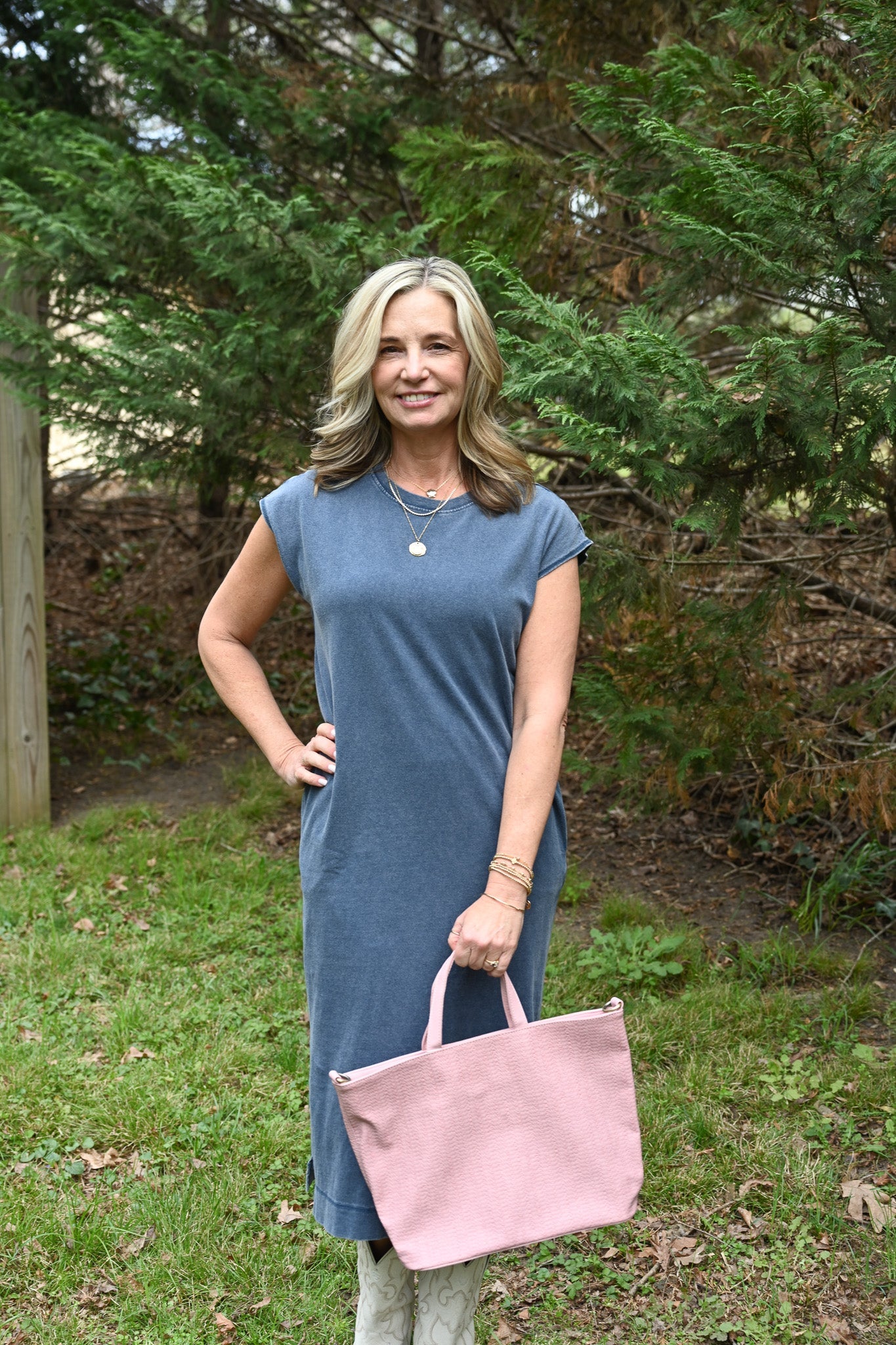 Polly Mineral Wash Midi Dress - She Chester