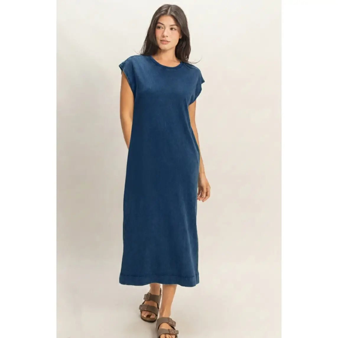 Polly Mineral Wash Midi Dress - She Chester