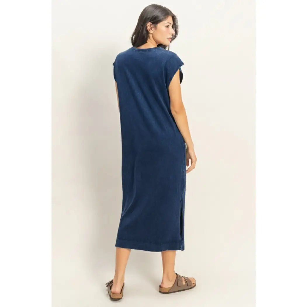 Polly Mineral Wash Midi Dress - She Chester