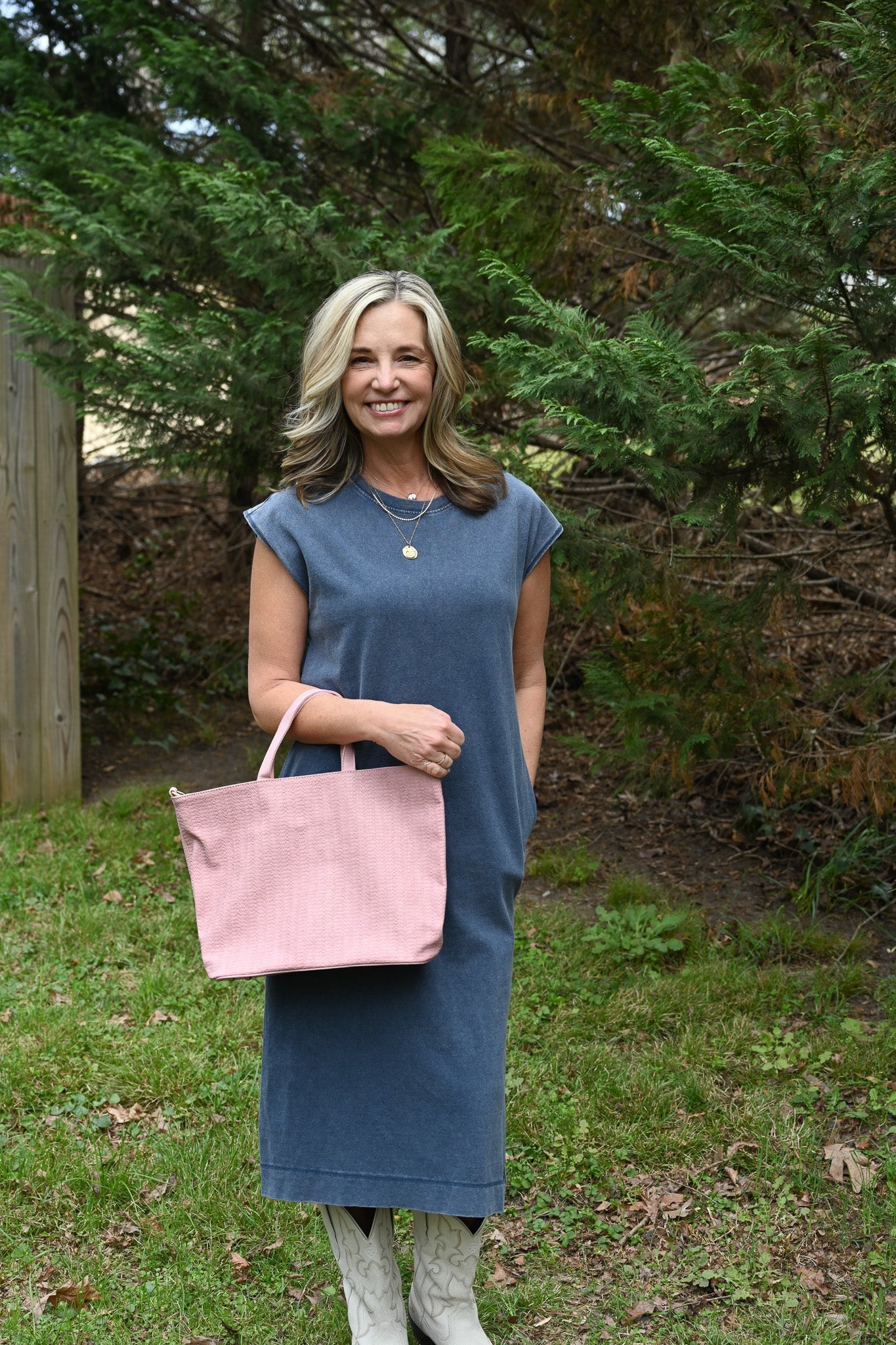 Polly Mineral Wash Midi Dress - She Chester