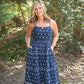 Portia Navy Dot Maxi - She Chester