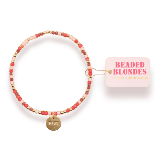Pray Charm Sprinkle Bracelet: Standard 6.75 inch - She Chester