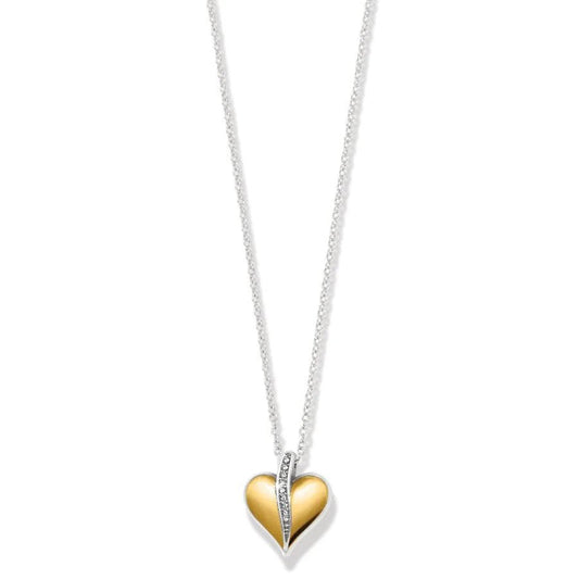 Precious Heart Two Tone Petite Necklace - JM7609 - She Chester