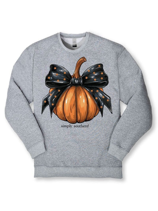 Pumpkin Black Bow Crew - She Chester