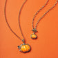 PUMPKIN LONG PENDANT NECKLACE GOLD ORANGE MOTHER OF PEARL - She Chester